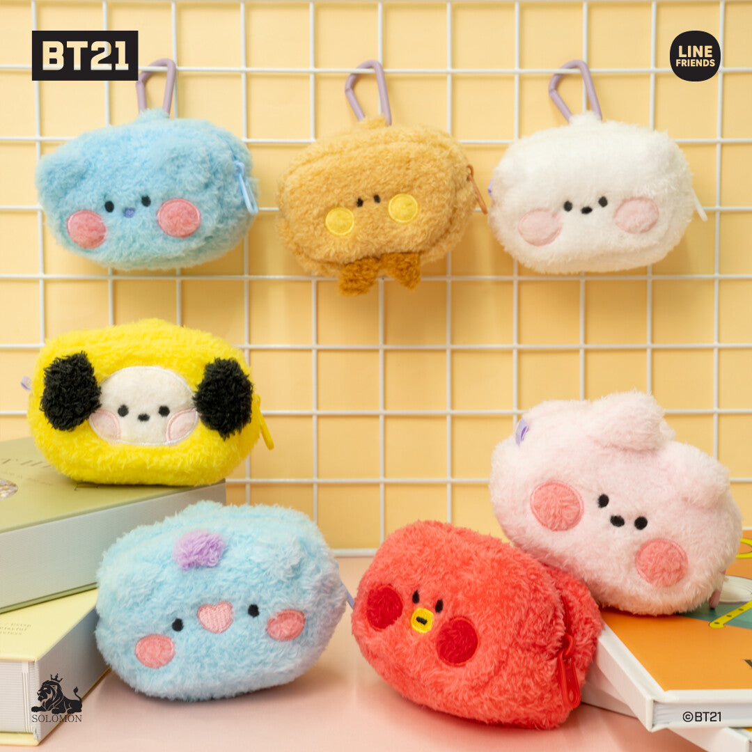 BT21 Merch Fluffy Minini Coin Purse with Carabiner