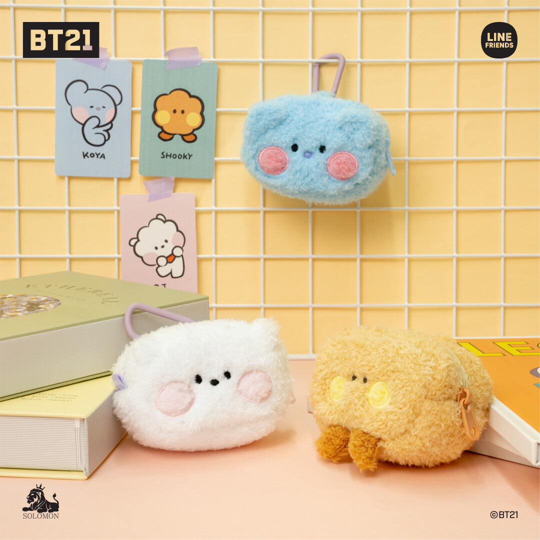 BT21 Merch Fluffy Minini Coin Purse with Carabiner