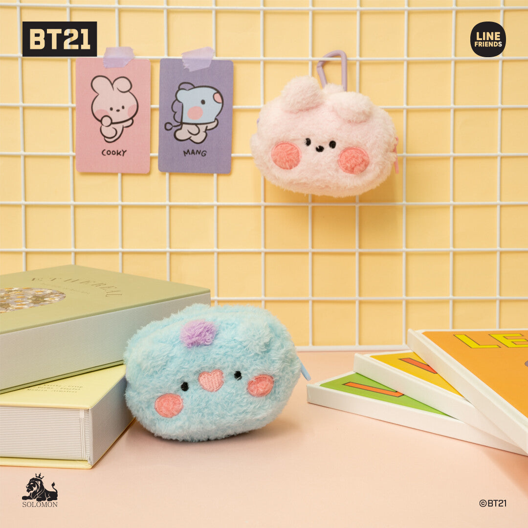 BT21 Merch Fluffy Minini Coin Purse with Carabiner