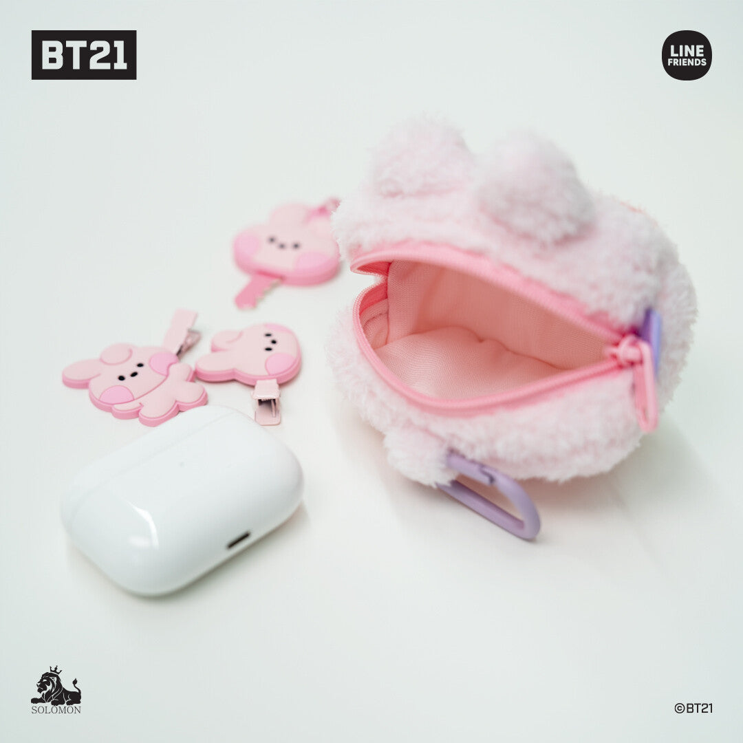 BT21 Merch Fluffy Minini Coin Purse with Carabiner