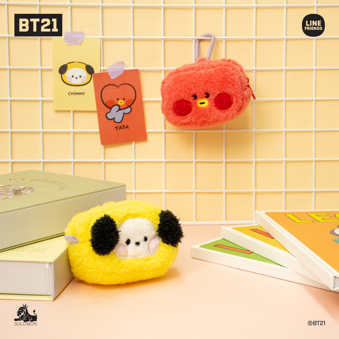 BT21 Merch Fluffy Minini Coin Purse with Carabiner