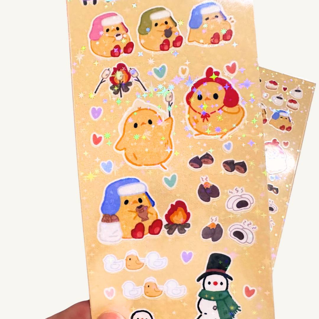 SOPUM Original: Korean Dessert Themed Holographic Sticker Sheet