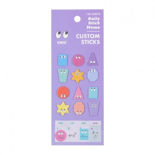 Pastel Variety Shapes Die-cut Mini Sticky note | Japanese Stationery