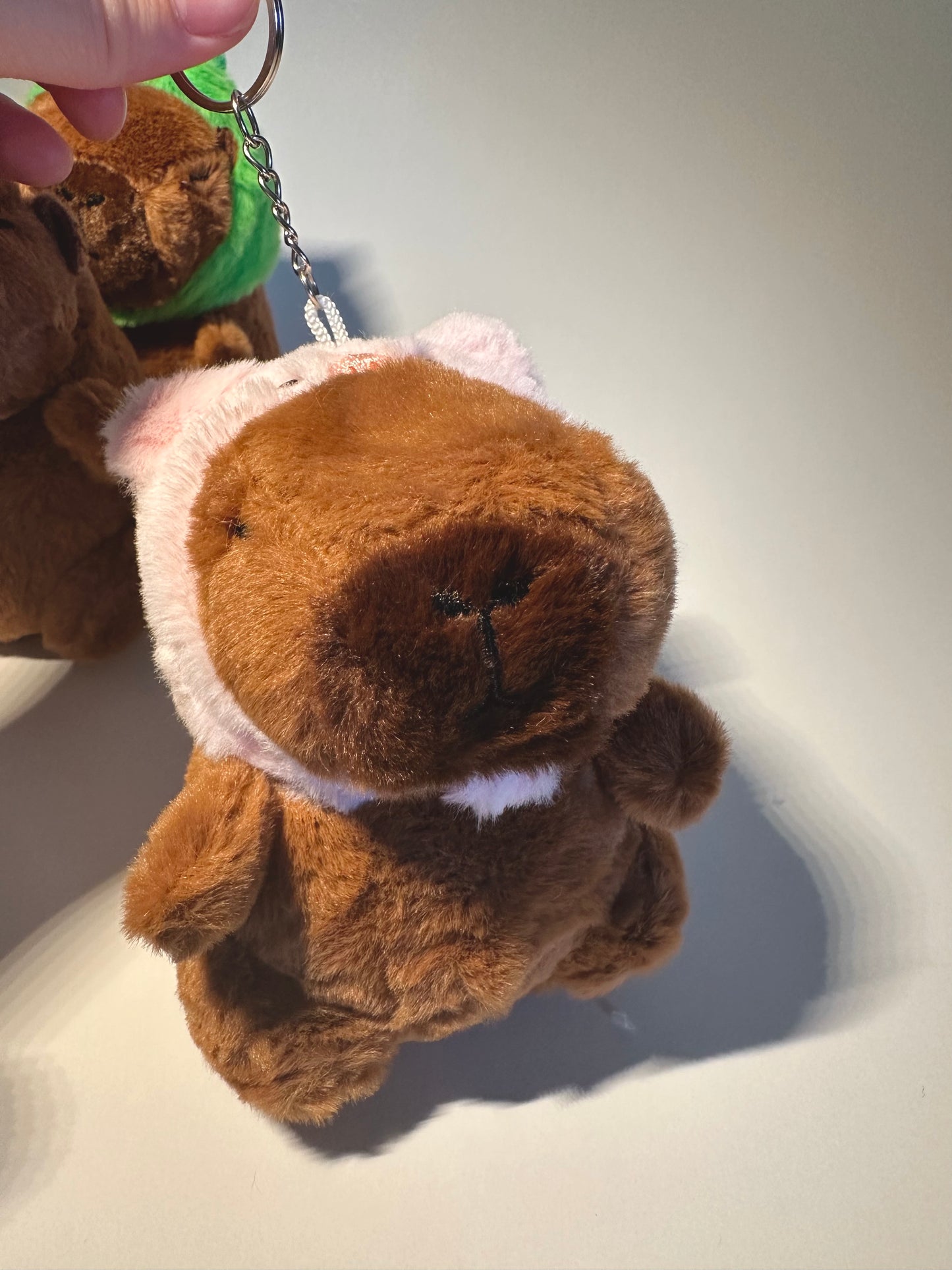 Fluffy Capybara Plush Keychain