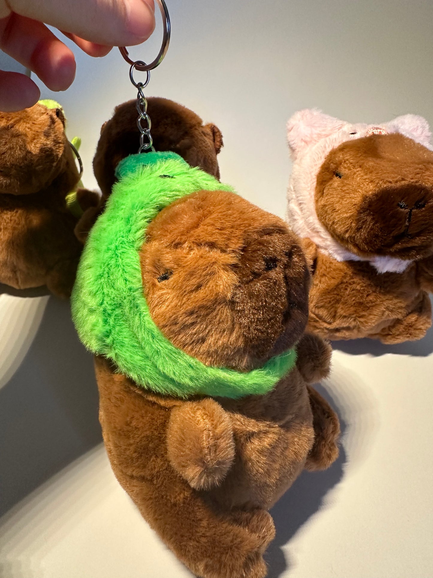 Fluffy Capybara Plush Keychain