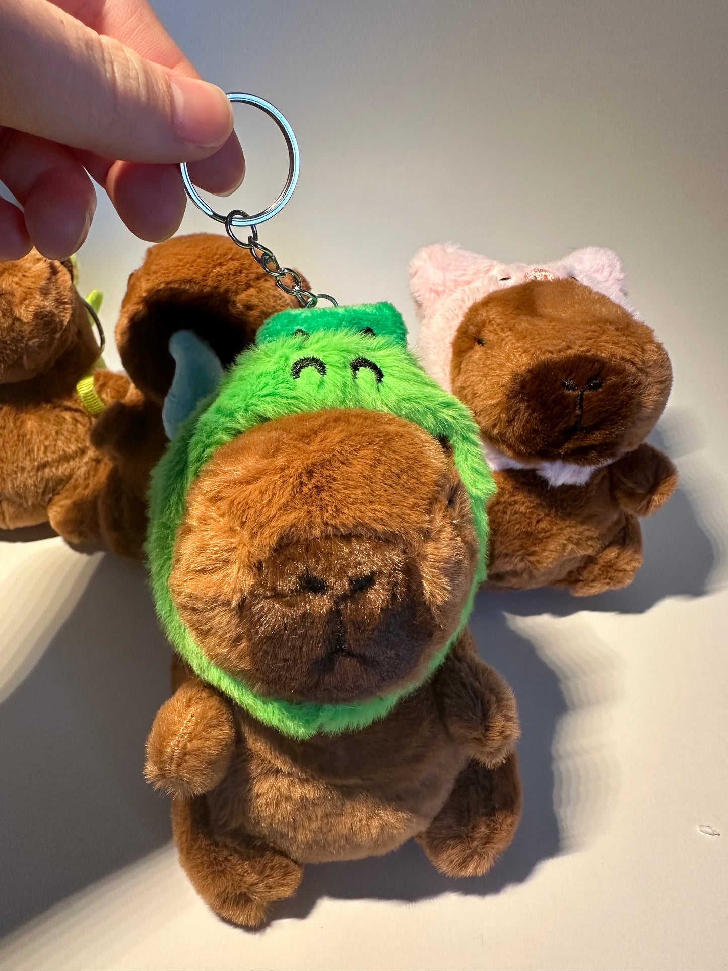 Fluffy Capybara Plush Keychain