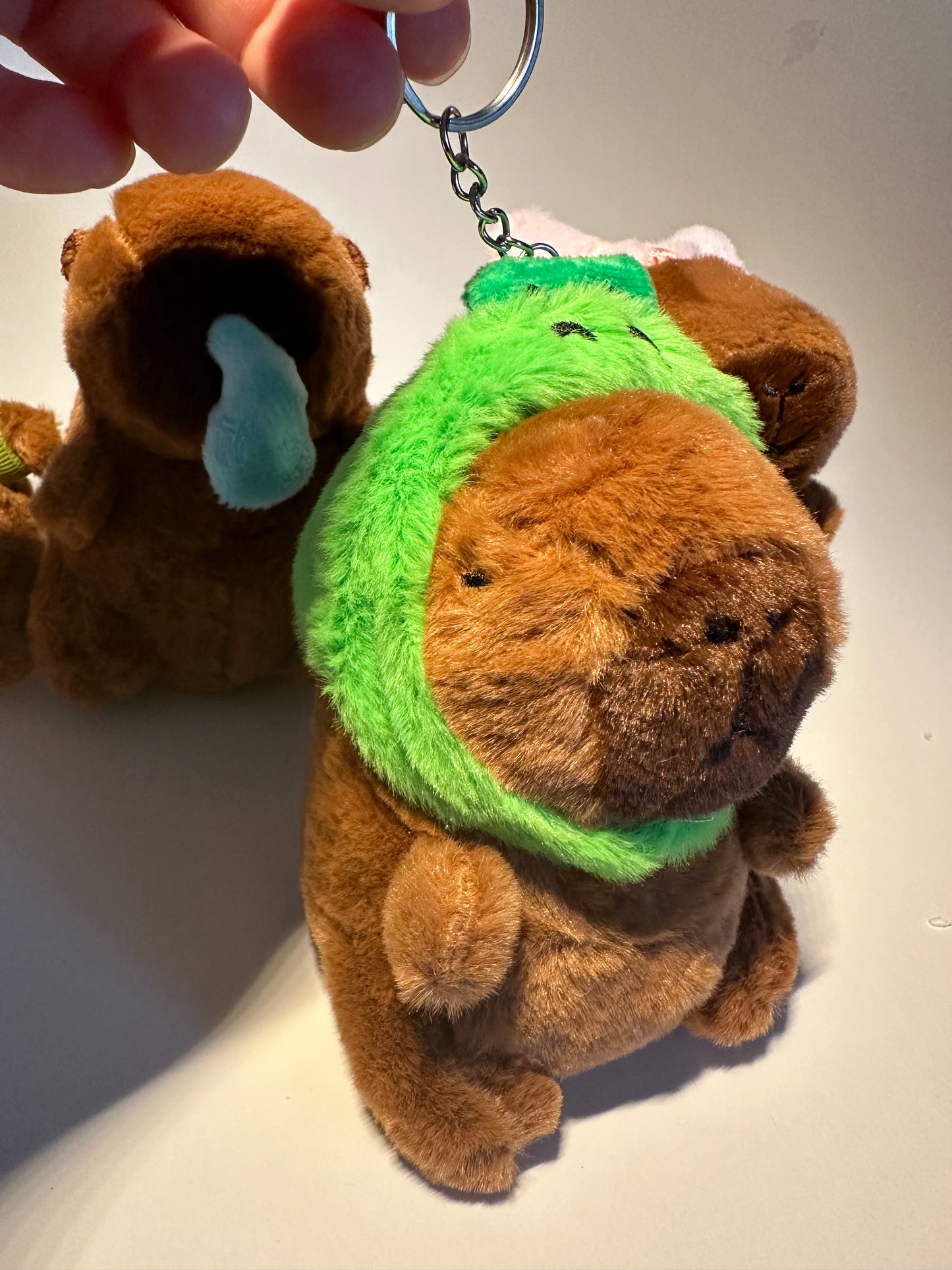 Fluffy Capybara Plush Keychain