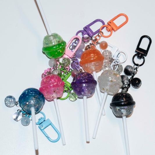 Cute Lollipop Keyring Charm Food Inspired Candy Keychain, Kawaii Key Holder,  Gift for Candy Lovers, backpack bag keyring