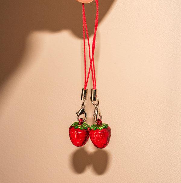 Resin Cute Strawberry Phone Charm