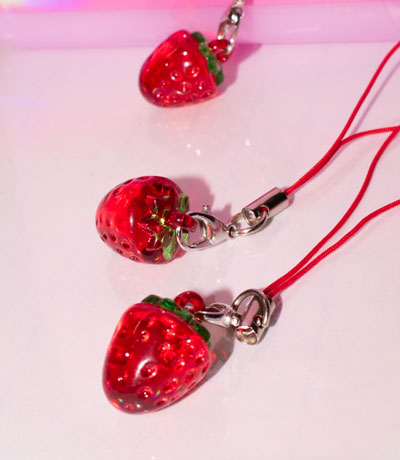 Resin Cute Strawberry Phone Charm