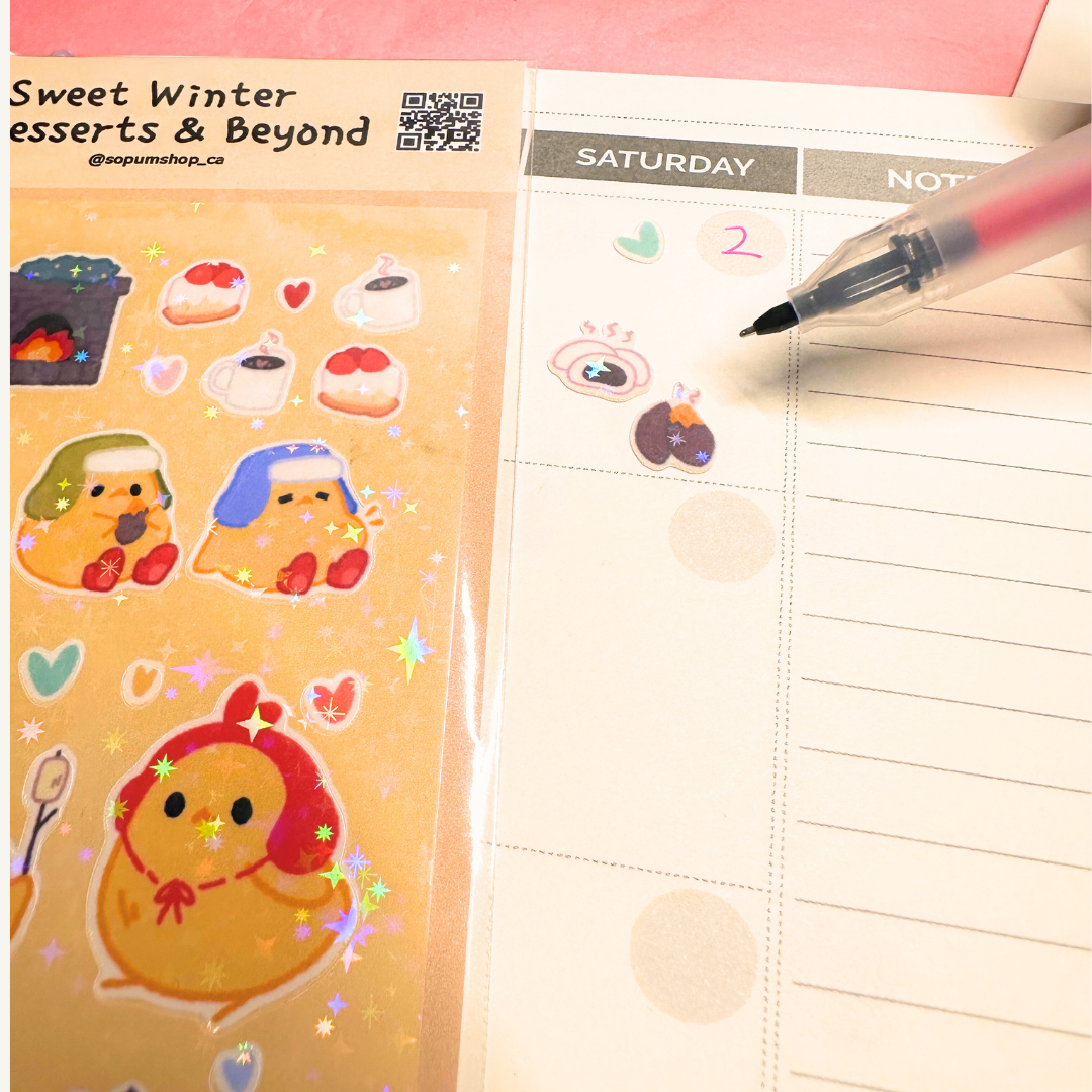 SOPUM Original: Korean Dessert Themed Holographic Sticker Sheet